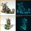 超亮夜光3D立體組裝模型－風車(水藍光)-3